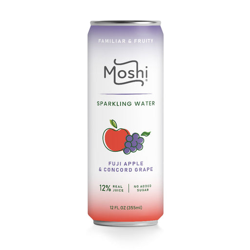 Moshi Sparkling Water Fuji Apple & Concord Grape 12 fl oz (355ml) x 12 cans