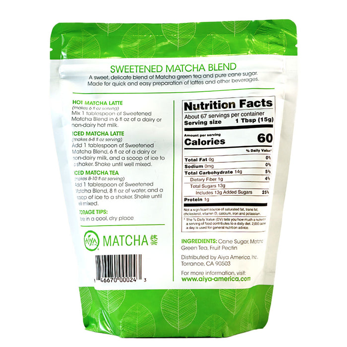 Aiya Matcha Sweetened Matcha Green Tea Powder 2.2 lbs (1kg)