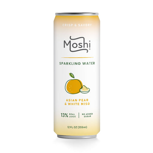Moshi Sparkling Water Asian Pear & White Miso 12 fl oz (355ml) x 12 cans