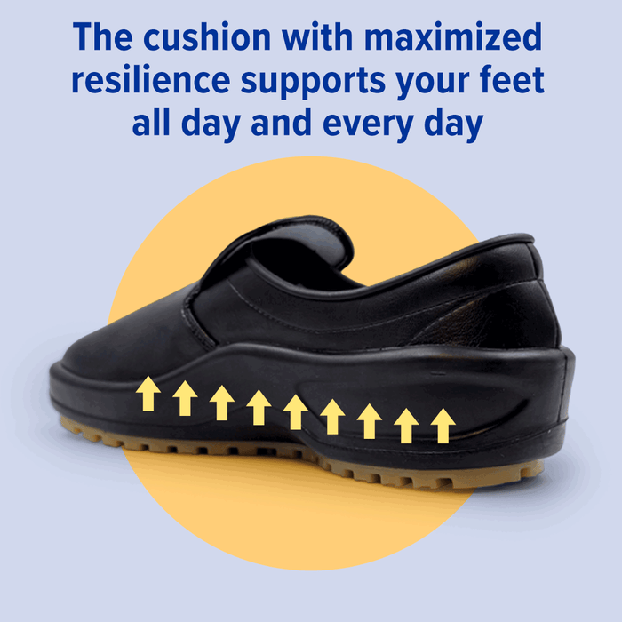 The cushion with maximized resilience supports your feet all day and every day