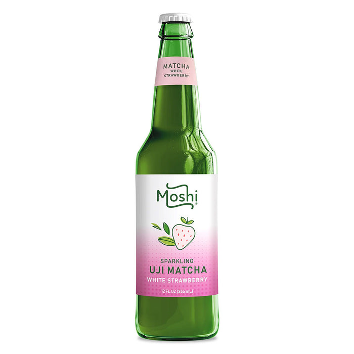 Moshi Sparkling Uji Matcha Drink White Strawberry 12 fl oz (355ml) x 12 bottles