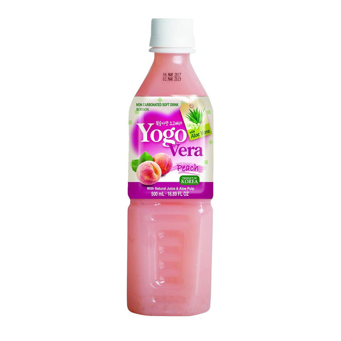 Wang Yogo Vera Peach Non-Carbonated Drink With Aloe Vera 16.9 fl oz (500ml) x 20 bottles