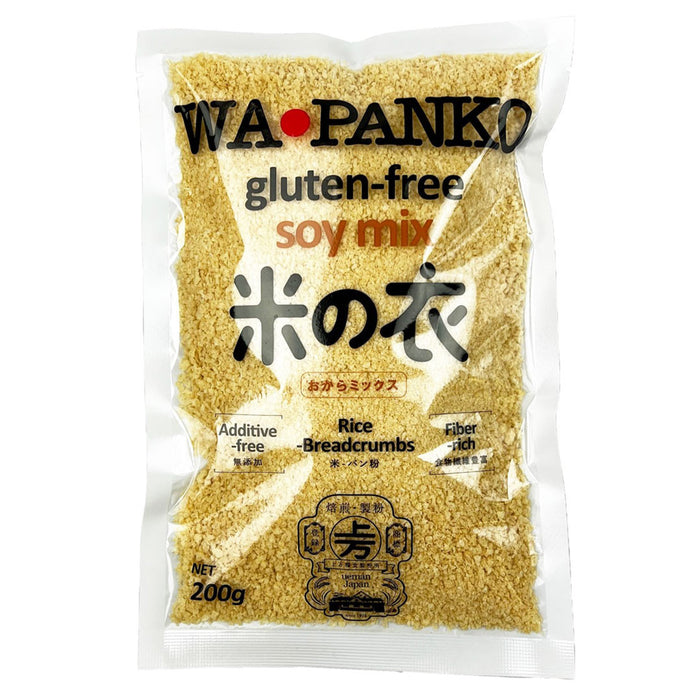Wa-Panko with Okara Gluten Free Soy Mixed Rice Breadcrumbs 7.05 oz (200g)