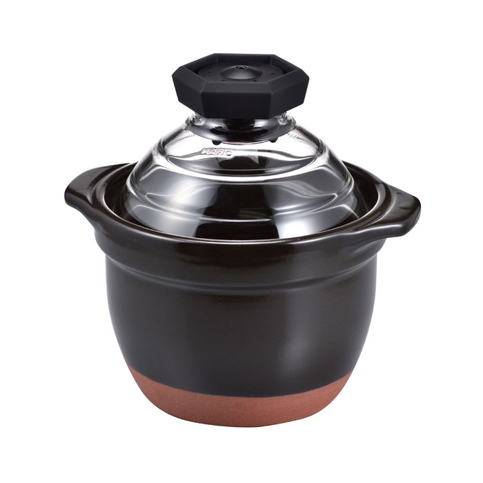 [Clearance] Hario Rice Cooker Clay Pot with Glass Lid 1-2 Cups