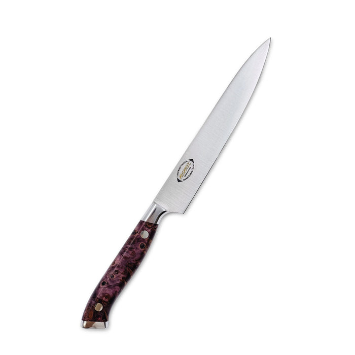 Nenox Petty 150mm (5.9") Purple Stabilized Wood Handle with Saya Cover
