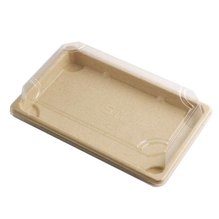 Lids for ST-5G Biodegradable Takeout Sushi Tray 8.4" x 5.25" #8429 (800 lids/case)
