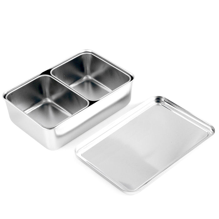 Stainless Steel Yakumi Mise En Place Pan 2 Compartment Set