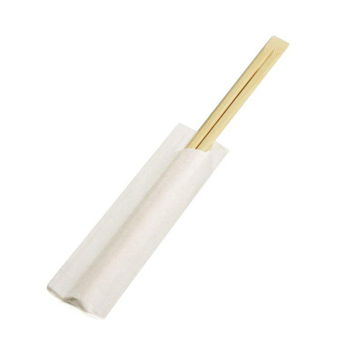 8.25" Disposable Bamboo Chopsticks with White Sleeves - 2000 Pairs / Case