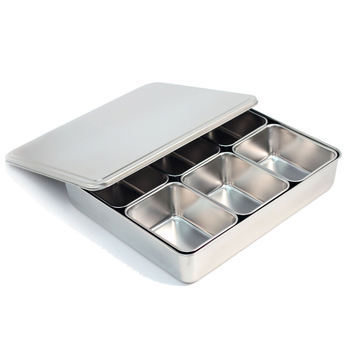 Stainless Steel Yakumi Mise En Place Pan 6 Compartment Set