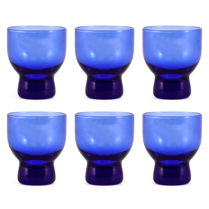 Blue Glass Sake Cup 3 fl oz (Set of 6)