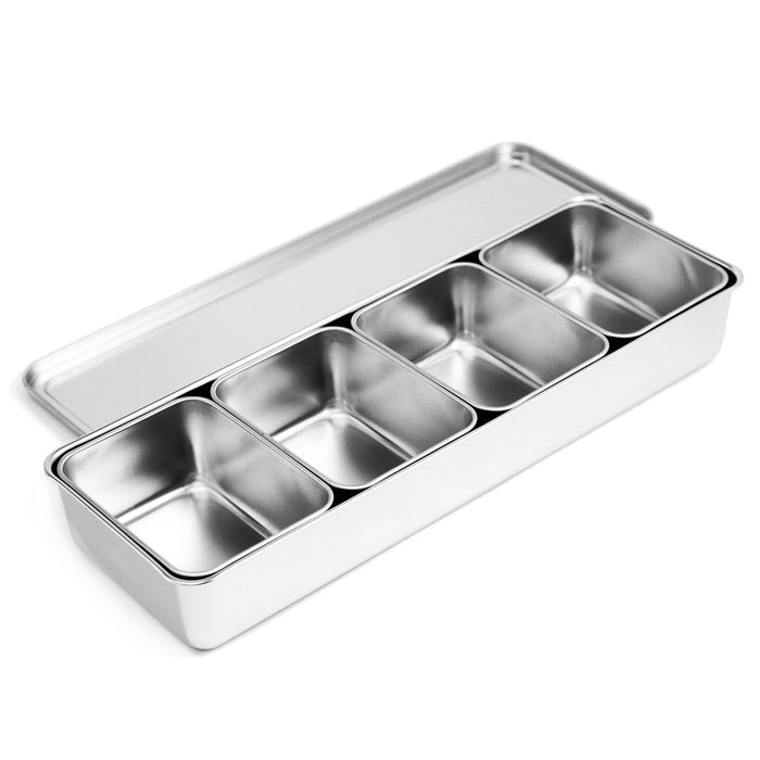 Stainless Steel Yakumi Mise En Place Pan 4 Compartment Set