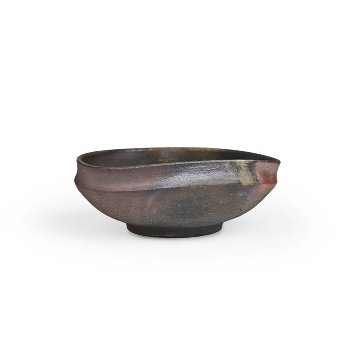 Kanayama Tri-Oval Matte Matte Brown Kobachi Bowl 10 fl oz / 4.8" x 4.4"