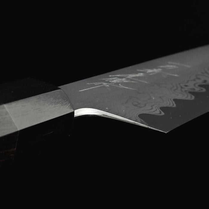 Ittosai Kotetsu Blue #1 Damascus Kengata Gyuto 240mm with Ebony Handle Heel