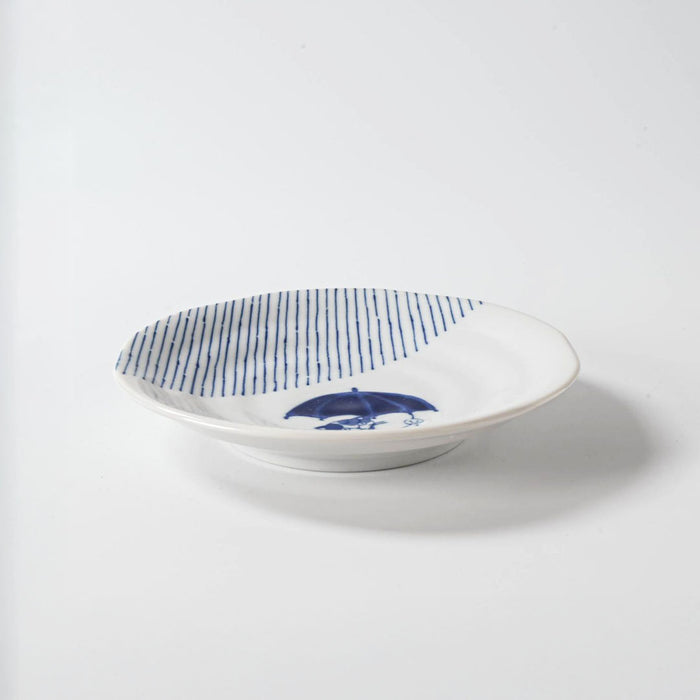 Shichita Someneko Tokusa Blue Cat Plate Kozara 5.1" dia