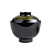 Gold Brushstroke Black Miso Soup Bowl with Lid