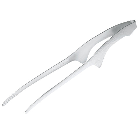 Hammered Stainless Steel Plating Chopstick Tongs 9.4