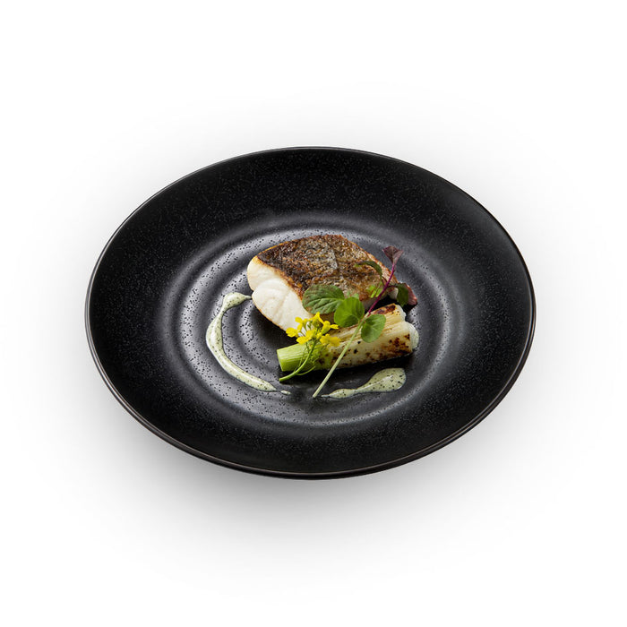 Melamine Black Grainy Salad Plate 6.3" dia