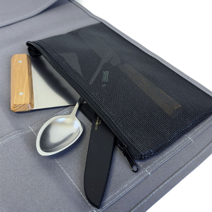 Canvas 6 Slots Knife Roll with Utility Pouch