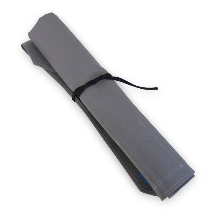 Canvas 6 Slots Knife Roll with Utility Pouch - Carbon Gray