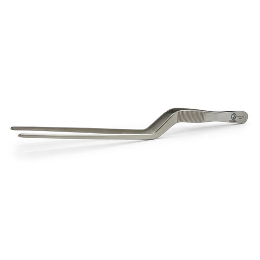 Chef Tongs Stainless Steel Offset Plating Tweezers 7.5" (190mm) - Stainless Steel