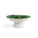 Oribe Green & White Kobachi Dish with Stand 4.9" dia