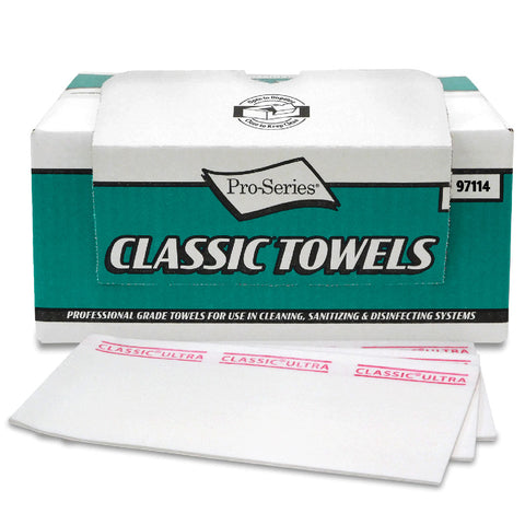 MDI Pro-Series Classic Ultra Foodservice Towels White w/red stripe 21.5