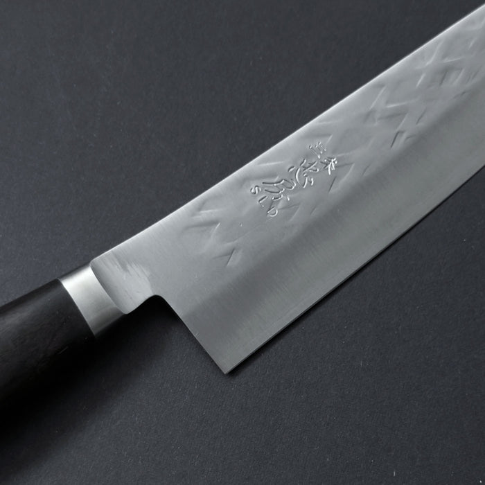 Tadafusa SLD Petty 150mm Hammered Ebony Handle Brand Engrave