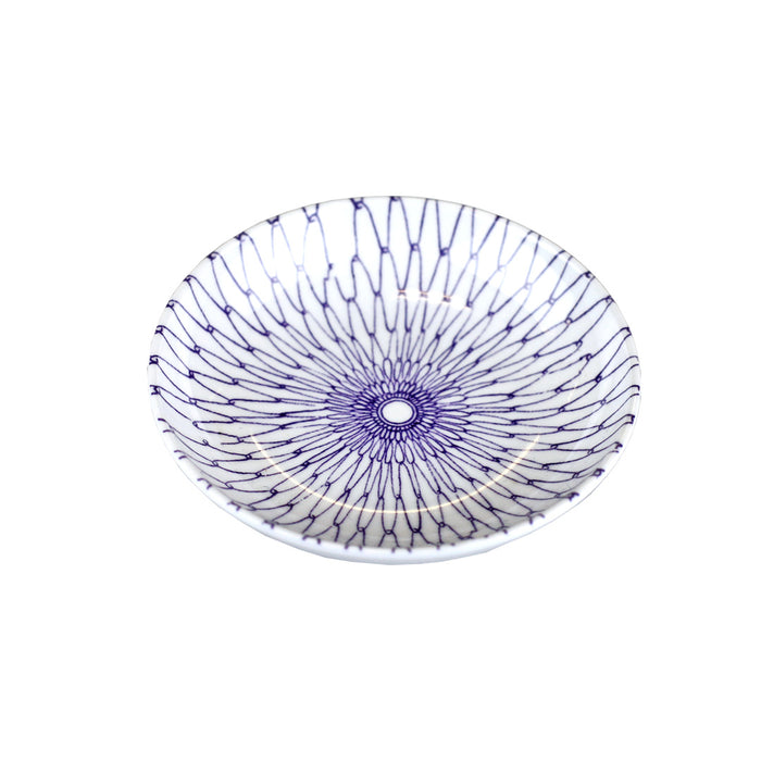 Melamine Blue Mesh Line Soy Sauce Dish 3.75" dia