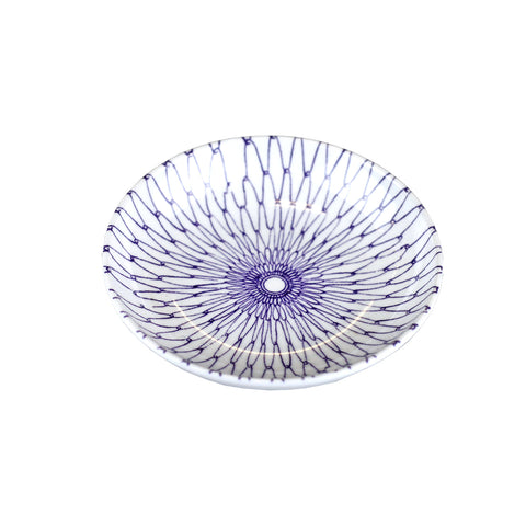 Melamine Blue Mesh Line Soy Sauce Dish 3.75