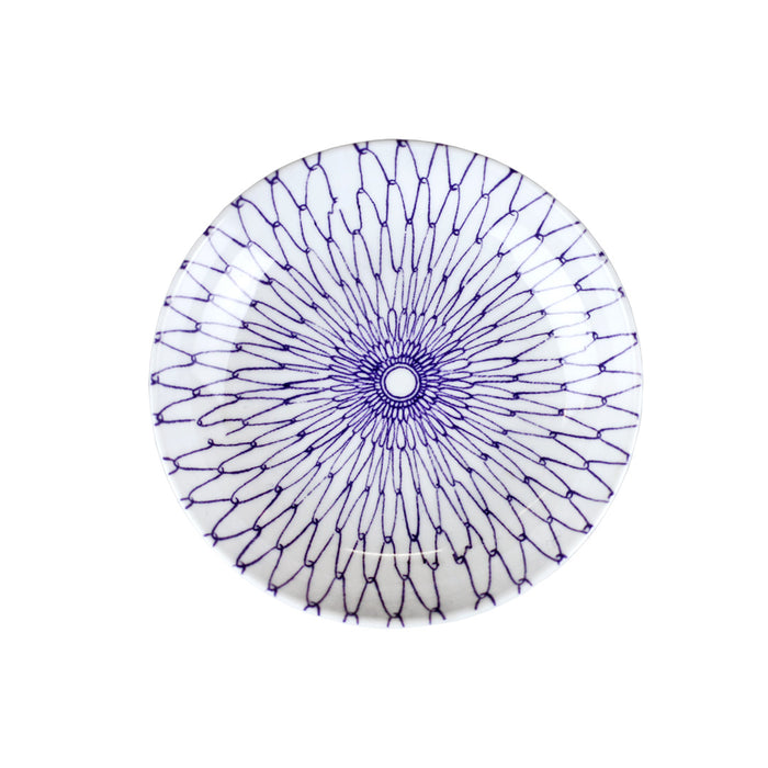 Melamine Blue Mesh Line Soy Sauce Dish 3.75" dia