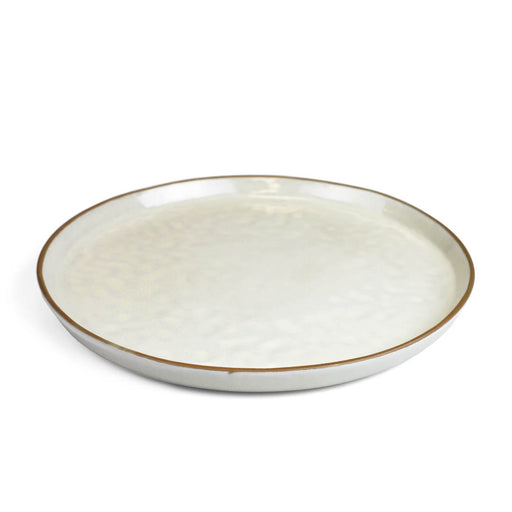P&B Ivory Dinner Plate with Brown Rim 10.5" dia