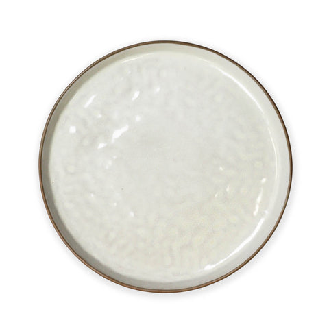 [Clearance] P&B Ivory Dinner Plate with Brown Rim 10.6