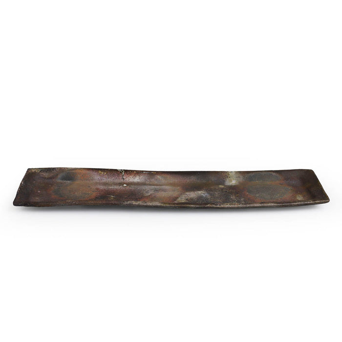 Kanayama Matte Brown Rimmed Rectangular Sashimi Plate 11.6" x 3"