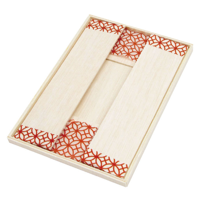 Coco Wooden Rectangular Takeout Bento Box w/ Shippo Design 8.5" x 5.8" 