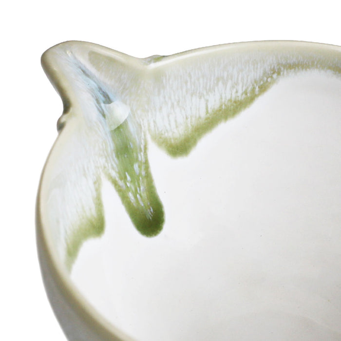 Green Reactive Glaze Katakuchi Matcha Tea Latte Bowl with Spout