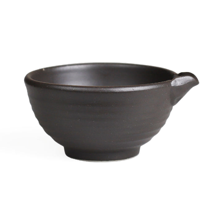 Bizen Brown Katakuchi Matcha Tea Latte Bowl with Spout