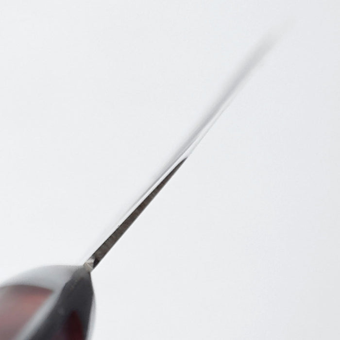 Sakai Takayuki Grand Chef SP Type III Sujihiki 240mm (9.4") Volcaneo Red Stabilized Hybrid Resin Handle Choil