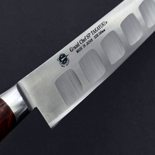 Sakai Takayuki Grand Chef SP Type III Sujihiki 240mm (9.4") Volcaneo Red Stabilized Hybrid Resin Handle