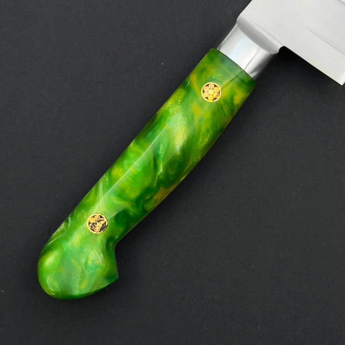 Sakai Takayuki Grand Chef SP Type III Gyuto 210mm Jungle-Green Stabilized Hybrid Resin Handle