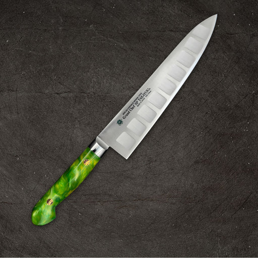 Sakai Takayuki Grand Chef SP Type III Gyuto 210mm Jungle-Green Stabilized Hybrid Resin Handle