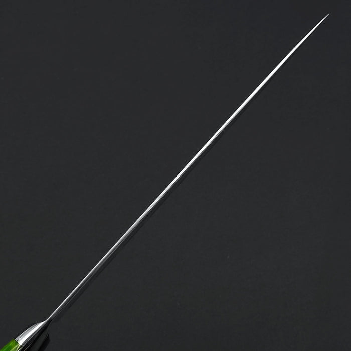 Sakai Takayuki Grand Chef SP Type III Gyuto 210mm Jungle-Green Stabilized Hybrid Resin Handle Spine