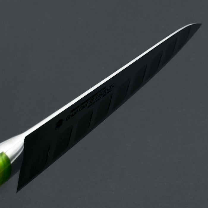 Sakai Takayuki Grand Chef SP Type III Gyuto 210mm Jungle-Green Stabilized Hybrid Resin Handle Spine