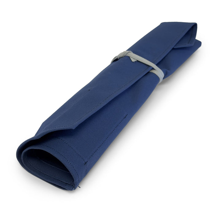 Canvas 6 Slots Knife Roll with Utility Pouch - Indigo Blue