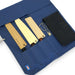 Canvas 6 Slots Knife Roll with Utility Pouch - Indigo Blue