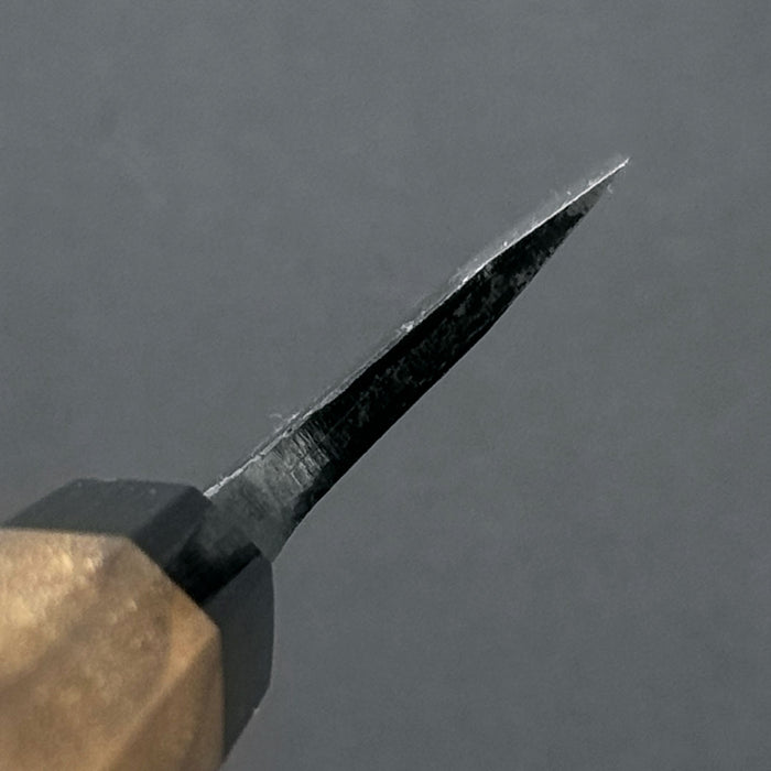 Ishizuchi Blue #2 Kurouchi Kengata Deba 180mm Choil