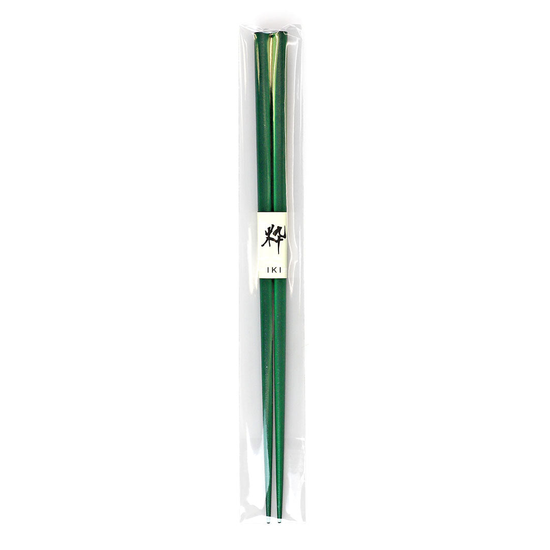 Green Lacquered Non-slip Chopsticks (Set of 10 Pairs)