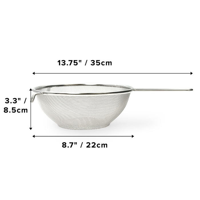 Three Snow Heavy Duty Self-Standing Stainless Steel Mesh Strainer 8.7" dia