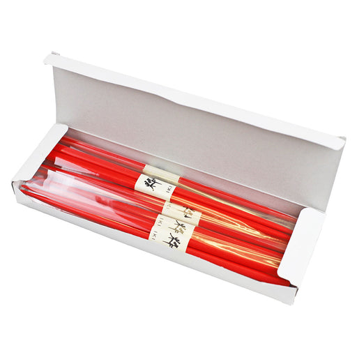 Red Lacquered Non-slip Chopsticks (Set of 10 Pairs)