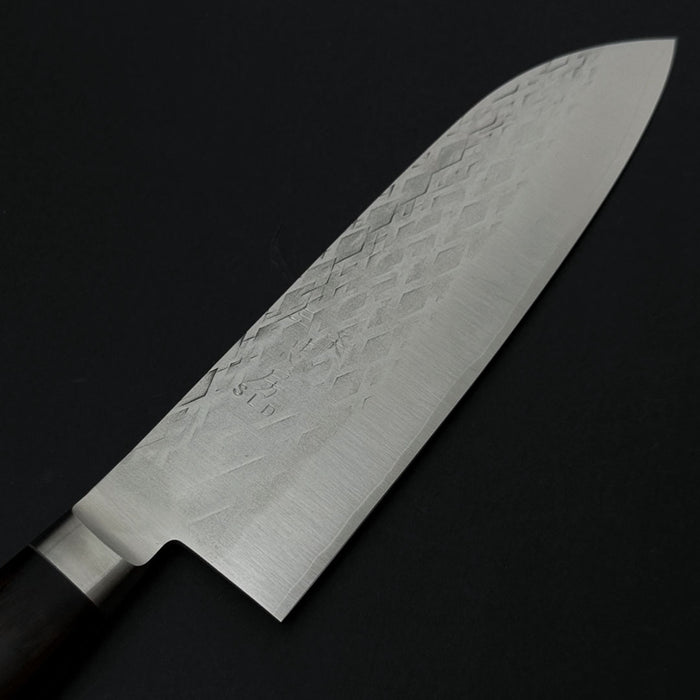 Tadafusa SLD Santoku 170mm (6.7") Hammered (Tsuchime) with Kokutan Handle Blade