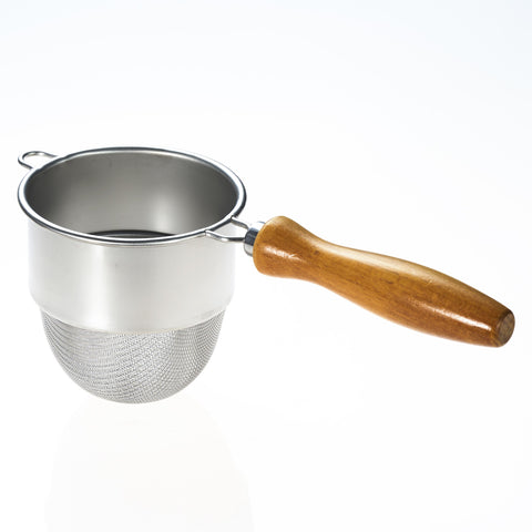Three Snow Stainless Steel Fine Mesh Tea Strainer (Chakoshi) Wooden Handle 3.25